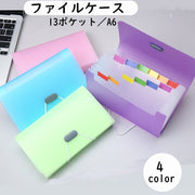 ファイルケース アコーディオンファイル ドキュメントファイル A6 13ポケット じゃぱら式 書類ケース オーガナイザー ジャバラ プリント整理 持ち運び クリアポケット 収納