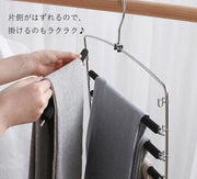 ズボンハンガー スラックスハンガー スペース活用 5連 5段 収納グッズ 収納ハンガー  シンプル 省スペース 便利 物干しハンガー 滑りにくい