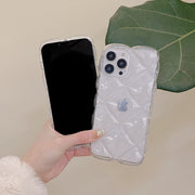 iPhoneケース iPhoneカバー スマホケース スマホカバー 3D キルティング クリア 透明 凸凹 凹凸 でこぼこ 落下 保護 傷防止 アイフォン Apple アップル ユニーク 個性的 かわいい