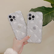 iPhoneケース iPhoneカバー スマホケース スマホカバー 3D キルティング クリア 透明 凸凹 凹凸 でこぼこ 落下 保護 傷防止 アイフォン Apple アップル ユニーク 個性的 かわいい