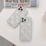 iPhoneケース iPhoneカバー スマホケース スマホカバー 3D キルティング クリア 透明 凸凹 凹凸 でこぼこ 落下 保護 傷防止 アイフォン Apple アップル ユニーク 個性的 かわいい