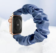 Apple Watch用 交換ベルト 腕時計バンド シュシュタイプ 互換ベルト アップルウォッチ用 付け替えバンド 無地 カラバリ豊富 可愛い