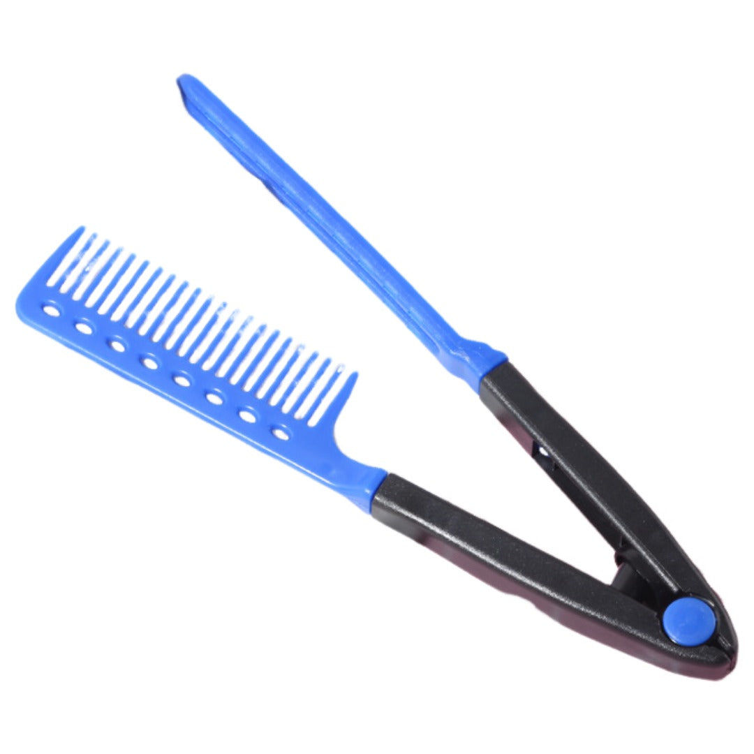 コーム ブラシ ヘアブラシ くし ストレートブロー 挟む ブルー バリエーション画像