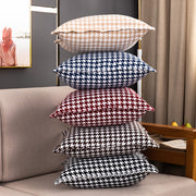 クッションカバー 45cm 正方形 四角形 単品 ファスナー式 千鳥柄 欧米風 おしゃれ モノトーン モダン チェック 模様替え リビング ソファー 生活雑貨 インテリア雑貨