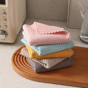 キッチンクロス ふきん 布巾 4枚セット 30×30cm 正方形 マイクロファイバー 食器拭き 台拭き お皿拭き ディッシュクロス 吸水 無地 シンプル 台所 掃除 日用品雑貨