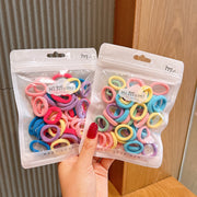 ヘアゴム 子供用 リングゴム 50個入り ヘアアクセサリー キッズ ベビー 輪ゴム カラーゴム ヘアアレンジ まとめ髪 カラフル ブラック ヘアタイ パイルゴム お団子 アップ