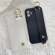 iPhoneケース iPhoneカバー スマホケース スマホカバー クリア 透明 リング 無地 単色 シンプル かわいい おしゃれ 落下防止 保護 キーリング付き バンド付き