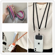 スマホネックストラップ スマホネックホルダー スマホアクセサリー 首掛け 肩掛け ロープ 紐 挟むだけ 落下防止 紛失防止 簡単装着 スマホ用 スマートフォン用 iPhone Android ファッション雑貨 デザイン豊富