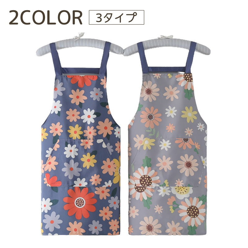 エプロン レディース 花柄 フラワー 総柄 キャンバス 商品画像