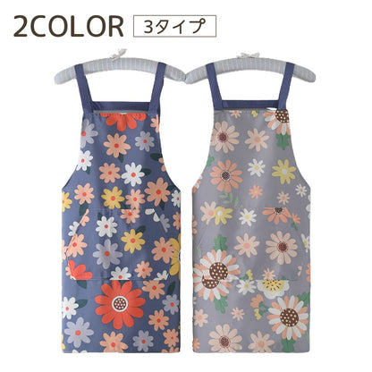 エプロン レディース 花柄 フラワー 総柄 キャンバス 商品画像