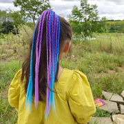 エクステ エクステンション ヘアゴム付き 三つ編み キッズ 女の子 レディース つけ毛 ヘアアレンジ 簡単装着 グラデーション イメチェン 可愛い おしゃれ ダンス イベンド コスプレ 子供用 女性用