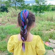 エクステ エクステンション ヘアゴム付き 三つ編み キッズ 女の子 レディース つけ毛 ヘアアレンジ 簡単装着 グラデーション イメチェン 可愛い おしゃれ ダンス イベンド コスプレ 子供用 女性用