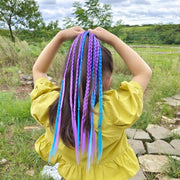 エクステ エクステンション ヘアゴム付き 三つ編み キッズ 女の子 レディース つけ毛 ヘアアレンジ 簡単装着 グラデーション イメチェン 可愛い おしゃれ ダンス イベンド コスプレ 子供用 女性用