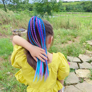 エクステ エクステンション ヘアゴム付き 三つ編み キッズ 女の子 レディース つけ毛 ヘアアレンジ 簡単装着 グラデーション イメチェン 可愛い おしゃれ ダンス イベンド コスプレ 子供用 女性用
