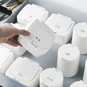 ワンタッチ式小物入れ ワンタッチ式収納ボックス 小物収納 収納用品 ワンプッシュ スクエア ラウンド 四角 丸 シンプル 無地 簡単 便利 分類 整理 片付け 文具 事務用品 綿棒 絆創膏 ビーズ 裁縫用品 白