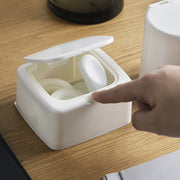ワンタッチ式小物入れ ワンタッチ式収納ボックス 小物収納 収納用品 ワンプッシュ スクエア ラウンド 四角 丸 シンプル 無地 簡単 便利 分類 整理 片付け 文具 事務用品 綿棒 絆創膏 ビーズ 裁縫用品 白