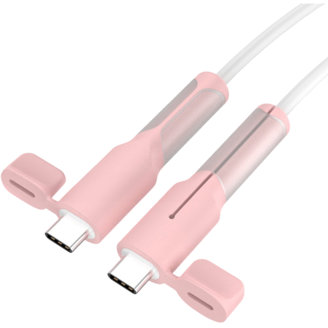 ケーブル保護カバー ケーブルプロテクター キャップ付き 断線防止 充電ケーブル用 iPhone ピンク バリエーション画像