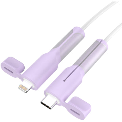 ケーブル保護カバー ケーブルプロテクター キャップ付き 断線防止 充電ケーブル用 iPhone パープル バリエーション画像