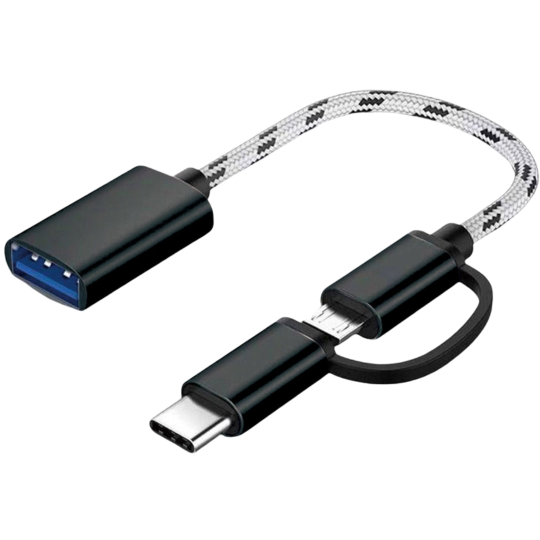 OTGケーブル 2in1 MicroUSB／Type-C to USB変換アダプター 充電 通信 データ転送 スマホ タブレット