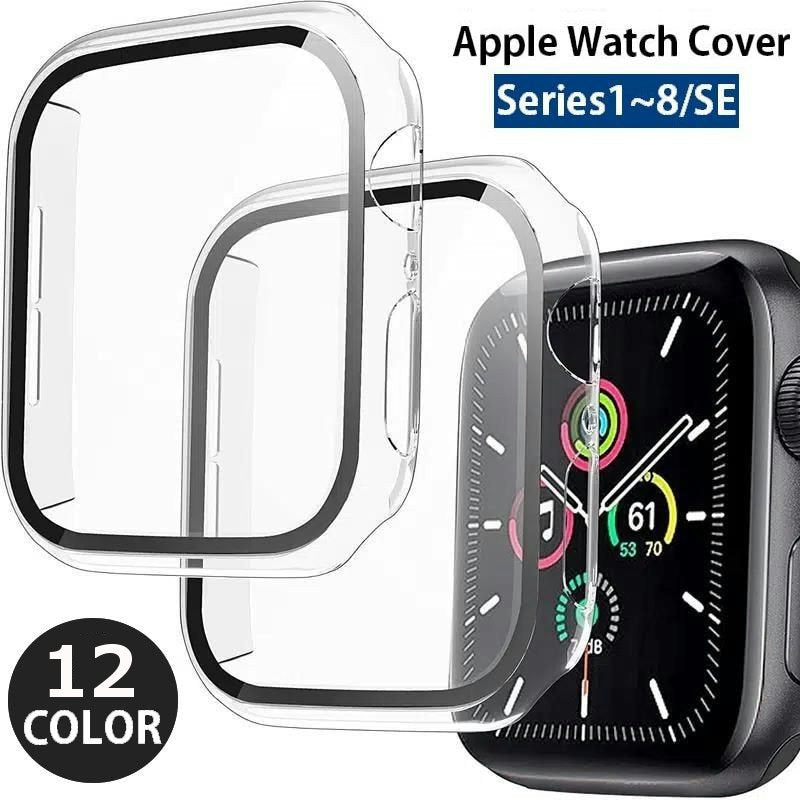 アップルウォッチカバー Apple Watch 保護ケース フェイスカバー 無地 シンプル おしゃれ 38mm 42mm 40mm 44mm 41mm 45mm SE Series8 7 6 5 4 3 2 1 傷防止 汚れ防止 スマートウォッチアクセサリー