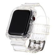 AppleWatchバンド アップルウォッチ用 ベルト ストラップ 付け替え はめ込み型 一体型 スケルトン 透明 クリア 保護