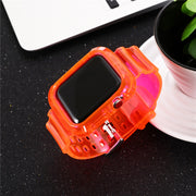 AppleWatchバンド アップルウォッチ用 ベルト ストラップ 付け替え はめ込み型 一体型 スケルトン 透明 クリア 保護