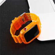 AppleWatchバンド アップルウォッチ用 ベルト ストラップ 付け替え はめ込み型 一体型 スケルトン 透明 クリア 保護