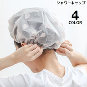 シャワーキャップ ヘアキャップ バスキャップ 防水 洗顔 化粧 お風呂 温泉 旅行 軽量 プリント 水滴 ドロップ柄 折りたたみ コンパクト