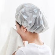 シャワーキャップ ヘアキャップ バスキャップ 防水 洗顔 化粧 お風呂 温泉 旅行 軽量 プリント 水滴 ドロップ柄 折りたたみ コンパクト