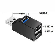 USBハブ USB3.0＋USB2.0コンボハブ 直挿し 3ポート バスパワー USBポート拡張 高速データ転送 超小型 軽量 携帯便利
