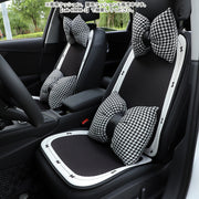 シートカバー カーシート 単品 車用 カー用品 運転席 助手席 前座席 座面 背もたれ 背中用 リボン柄 モノトーン かわいい おしゃれ 防汚