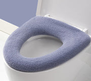 便座カバー トイレカバー O型 ループ付き 取っ手付き トイレ用品 日用品 トイレ用カバー 丸洗い 洗える 無地 単色 装着簡単 伸縮性 雲 くも ふわふわ もこもこ あったか 繰り返し おしゃれ 可愛い 便利