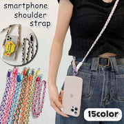 スマホショルダーストラップ スマホストラップ ネックストラップ ショルダーストラップ 肩紐 ネックホルダー スマホアクセサリー 首掛け ロングストラップ 三つ編み 落下防止 紛失防止 スマートフォン用 ストラップホルダー 長さ調節可能 可愛い お洒落 カジュアル カラバリ豊富