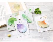 付箋 30枚 ふせん メモ帳 事務用品 紙製品 文具 ステーショナリー 葉っぱ イチョウ 紅葉 モミジ かわいい おしゃれ グリーン オフィス 学校