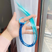 エクステ エクステンション ヘアゴム付き 三つ編み キッズ ジュニア 子供用 女の子 つけ毛 ヘアアレンジ 簡単装着 グラデーション イメチェン 可愛い おしゃれ コスプレ 女子 子ども用