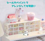 卓上小物収納ボックス 9マス 小物入れ 机上収納 整理用品 引き出し付き 事務用品 アクセサリー 文房具 スッキリ 見える クリア