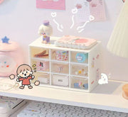 卓上小物収納ボックス 9マス 小物入れ 机上収納 整理用品 引き出し付き 事務用品 アクセサリー 文房具 スッキリ 見える クリア