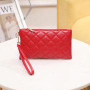 財布 ウォレット 長財布 ロングウォレット レディース 女性 婦人 お札入れ 小銭入れ カード入れ スマホ入れ スマホポーチ レザー調 ステッチ ファスナー ジッパー ストラップ付 持ち歩き 持ち運び フェイクレザー 上品 きれいめ おしゃれ プレゼント 贈り物 ギフト 赤 黒 白 橙 茶 紫 ピンク