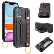 iPhone対応ケース スマホカバー 背面 ベルトバンド カード収納 カードホルダー スタンド機能 リング付き PU レザー調 背面保護 傷防止 落下防止 ポケット おしゃれ かっこいい 上品 シンプル 無地