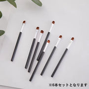 メイクブラシセット 6本セット アイシャドウブラシ 平筆 平型 ラウンド型 アイメイク 化粧道具 アイシャドー 化粧ブラシ メイク雑貨
