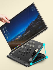 ノートパソコンスタンド ノートPC台 折りたたみ 放熱 8段階角度調整 360度回転式 軽量 持ち運び 滑り止め 机上 姿勢改善