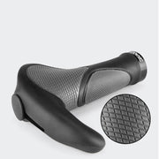 ハンドルグリップ エルゴグリップ 内径22.2mm 1ペア 自転車パーツ マウンテンバイク ゴム 滑り止め バーエンドバー 牛角 取り付け簡単 交換 握りやすい フラットバー用 2本セット ブラック 黒 サイクリング クロスバイク 通勤 通学
