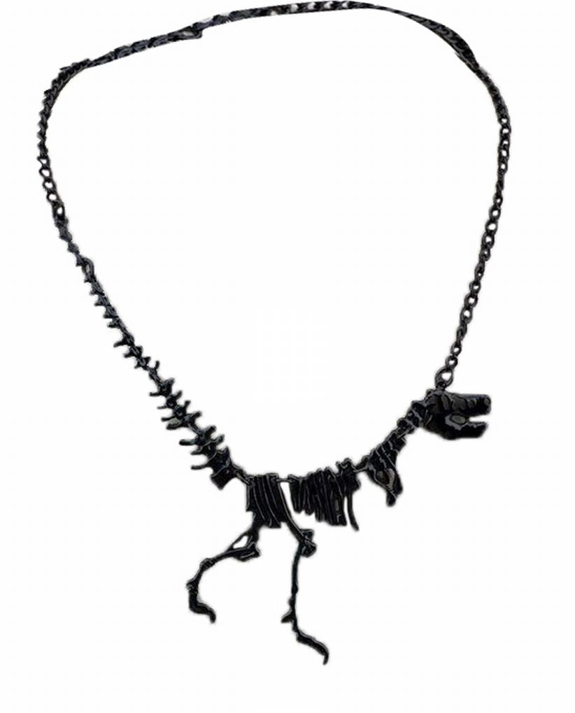 ネックレス レディース アクセサリー 恐竜モチーフ 骨 恐竜の骨 動物 ジュエリー ユニーク シルバー ブラック ゴールド サイズ調整可 ユニーク プレゼント 贈り物 カジュアル 個性的 アニマル 化石