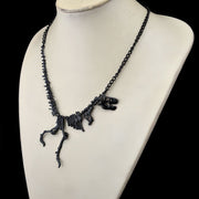 ネックレス レディース アクセサリー 恐竜モチーフ 骨 恐竜の骨 動物 ジュエリー ユニーク シルバー ブラック ゴールド サイズ調整可 ユニーク プレゼント 贈り物 カジュアル 個性的 アニマル 化石