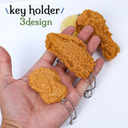 キーホルダー キーチェーン バッグチャーム 食品サンプル 食玩 ユニセックス 男女兼用 ユニーク チキン フライドチキン ナゲット 面白い ボールチェーン おしゃれ 楽しい 贈り物 プレゼント