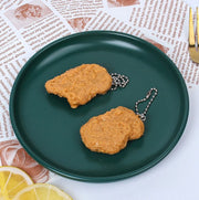 キーホルダー キーチェーン バッグチャーム 食品サンプル 食玩 ユニセックス 男女兼用 ユニーク チキン フライドチキン ナゲット 面白い ボールチェーン おしゃれ 楽しい 贈り物 プレゼント