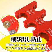 コインホルダー コインケース 携帯 財布 小銭入れ 小銭ケース 取り出し便利 片手 硬貨収納 新500円玉対応 薄型 コンパクト 軽量 持ち運び おしゃれ スマート シンプル ブラック レッド グリーン ブルー オレンジ クリア ホワイト