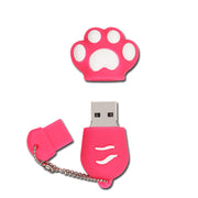 USBメモリー フラッシュメモリー 16GB 32GB USB2.0 TypeA キャップ式 防水 猫 肉球 キーチェーン付き 面白い 可愛い 写真 画像 動画 音楽 データ保存 ギフト 贈り物 プレゼント 記念品