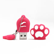 USBメモリー フラッシュメモリー 16GB 32GB USB2.0 TypeA キャップ式 防水 猫 肉球 キーチェーン付き 面白い 可愛い 写真 画像 動画 音楽 データ保存 ギフト 贈り物 プレゼント 記念品