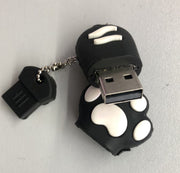 USBメモリー フラッシュメモリー 16GB 32GB USB2.0 TypeA キャップ式 防水 猫 肉球 キーチェーン付き 面白い 可愛い 写真 画像 動画 音楽 データ保存 ギフト 贈り物 プレゼント 記念品